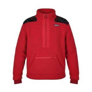 Vineyard Vines Apres Tartan SuperShep Sherpa Jacket Men Size S Red 1/4 Zip